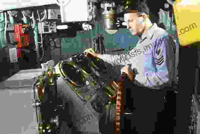 A Striking Photograph Of A Sailor Standing At The Helm Of An Iowa Class Battleship, His Eyes Fixed Intently On The Vast Ocean Stretching Out Before Him, A Sense Of Determination And Duty Etched Upon His Face. Iowa Class Battleships Lester Abbey