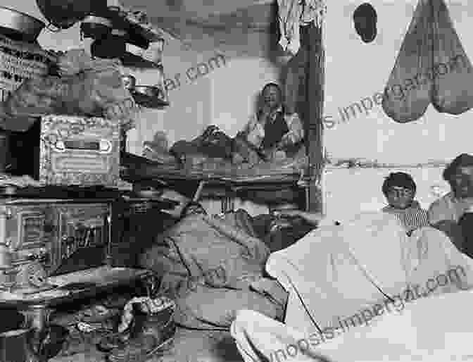 A View Of A Crowded Tenement Building In Gilded Age New York City, With People On The Fire Escape And Laundry Hanging From The Windows An English Reporter In Gilded Age New York