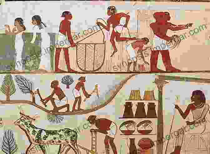 Depiction Of Daily Life In Ancient Egypt Showing Laborers, Farmers, And Merchants The Civilization Of Ancient Egypt